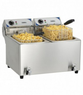 Friteuse électrique 10L professionnelle avec vidange Fritteuse acier inox